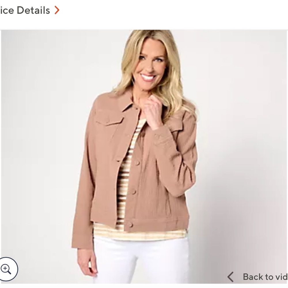 Isaac Mizrahi Bridgehampton Women's Khaki Gauze Jacket